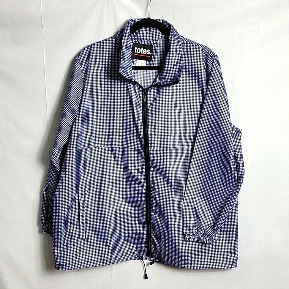 TOTES.. navy & white windbreaker..